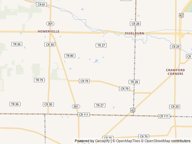 Map of Camp HiYo! location at Seville, OH, United States
