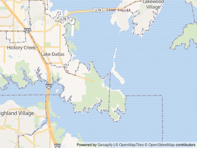 Map of Westlake Day Use location at Lake Dallas, TX, United States
