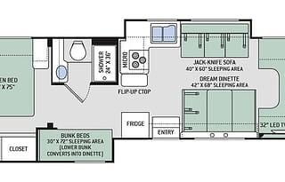 Bunk Floorplan Freedom Elite 30FE - Sleeps 8!