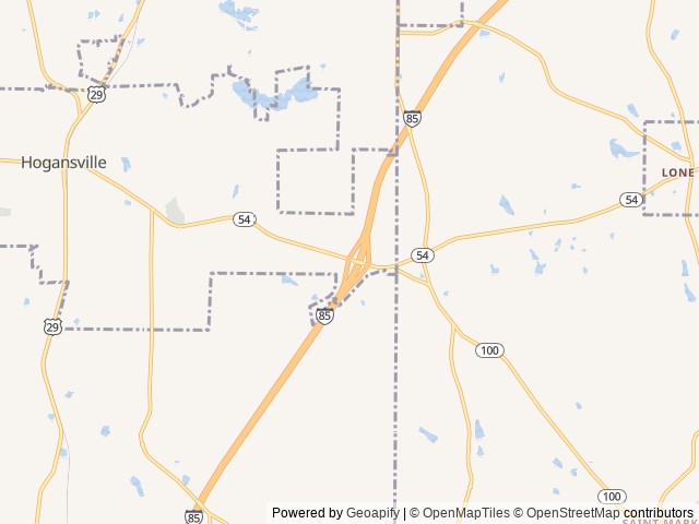 Map for MVP Luxury Sprinter Party Bus | High Roof near Hogansville, AL