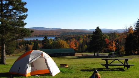 Camping with a mountain view