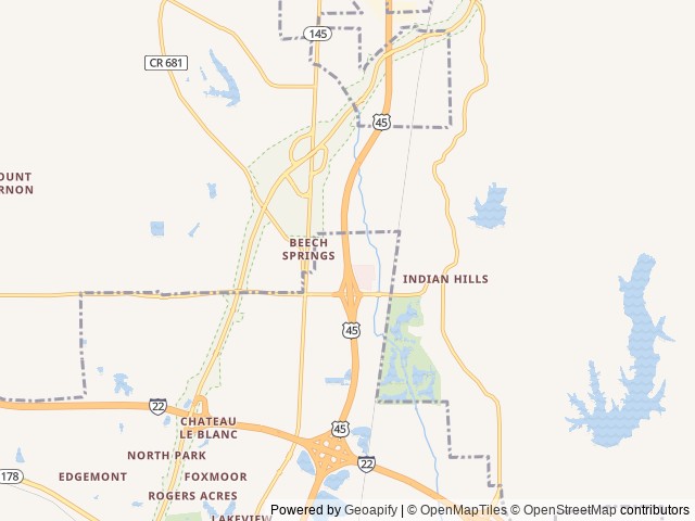 Map of Campground at Barnes Crossing location at Tupelo, MS, United States
