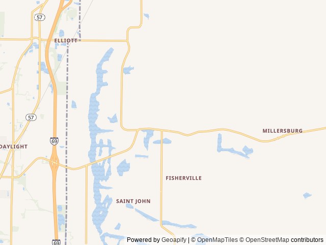 Map of Miles Landing Campground location at Elberfeld, IN, United States