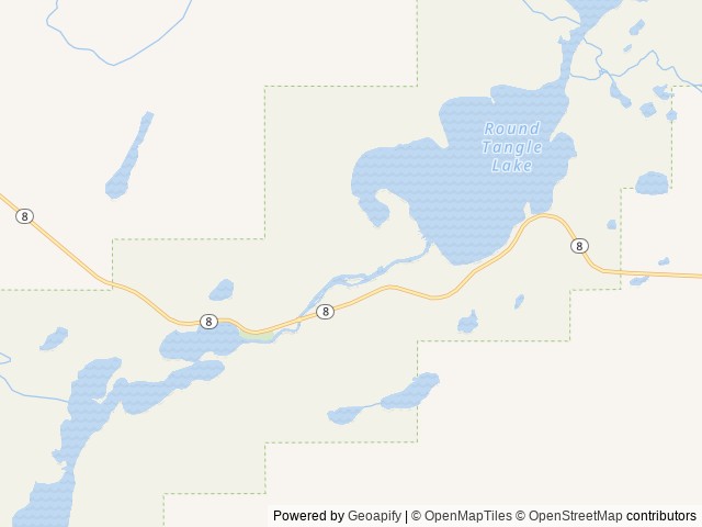 Map of Tangle Lakes Campground location at Glennallen, AK, United States