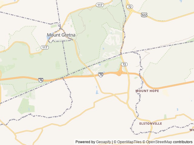 Map of Pinch Pond Family Campground & RV Park location at Manheim, PA, United States