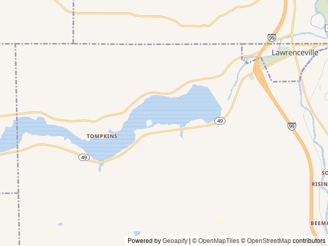 Map of Lawrence Recreation Area location at Tioga, PA, United States
