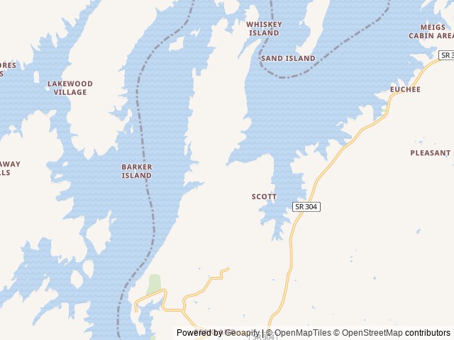 Map of Fooshee Pass Campground location at Ten Mile, TN, United States