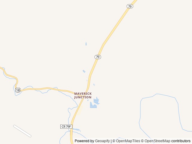 Map of Hot Springs SD / Black Hills KOA Holiday location at Hot Springs, SD, United States