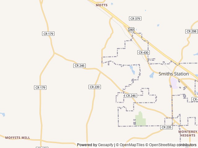 Map for Cozy Bunkhouse | Sleeps 8 | Family+Pet Friendly near Smiths Station, AL
