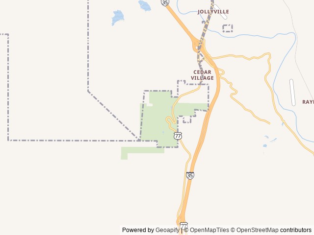 Map of Turner Falls Park location at Davis, OK, United States
