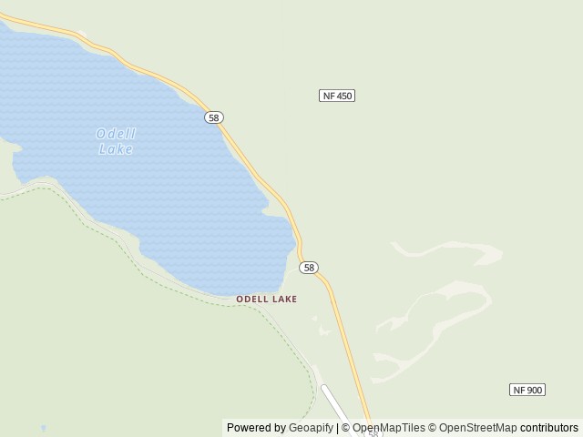 Map of Sunset Cove Campground location at Crescent, OR, United States