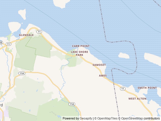 Map of Lake Shore Park Association location at Gilford, NH, United States