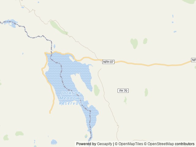 Map of East Meadow Campground location at Sierraville, CA, United States