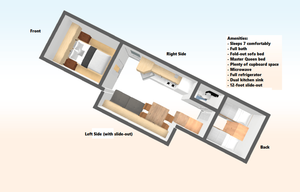 33-foot Chateau Travel Trailer w/real Queen bed. Home away from home delivered to you! Clean & safe!