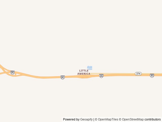 Map of Little America Wyoming RV Park location at Little America, WY, United States