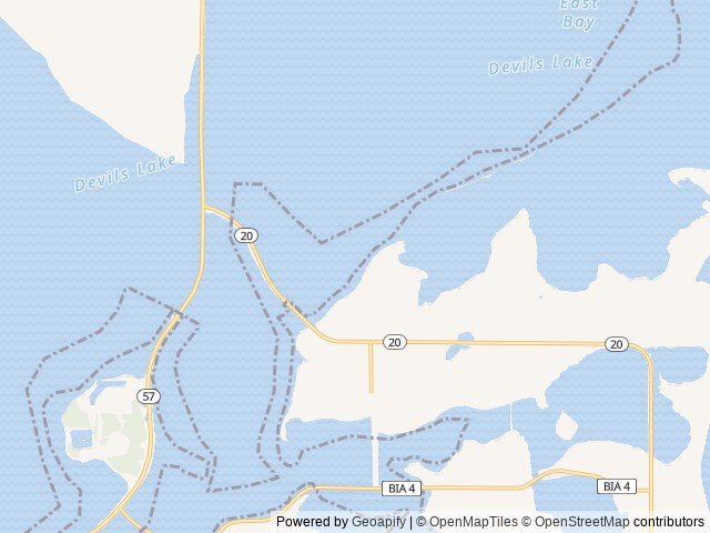 Map of Lakeside Haven Campground location at Saint Michael, ND, United States