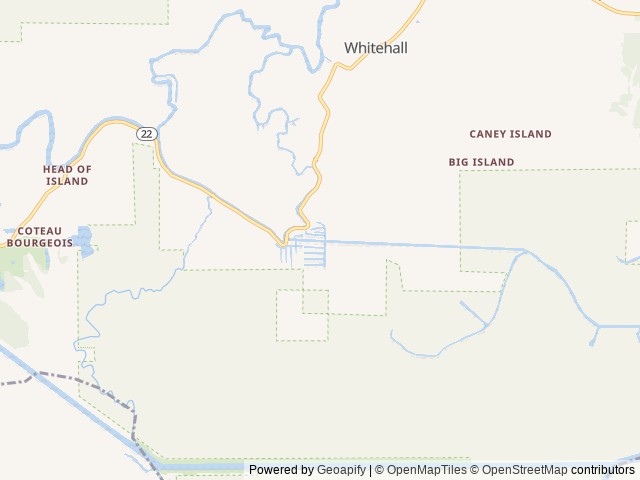 Map of Old River RV Park location at Maurepas, LA, United States