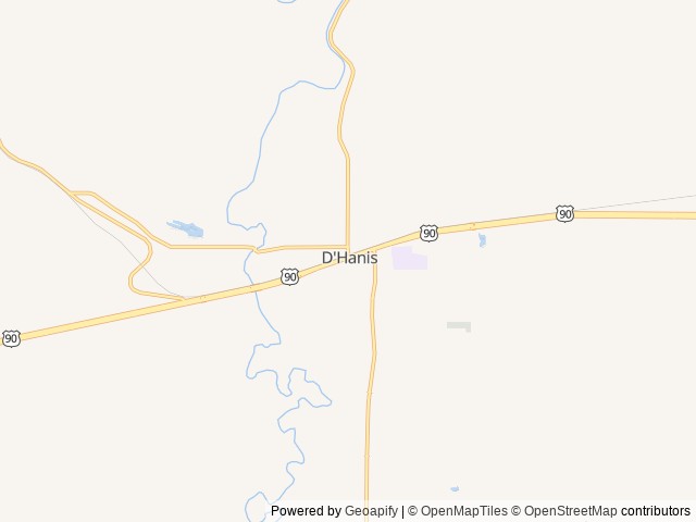 Map of Westbound RV Park location at D'Hanis, TX, United States