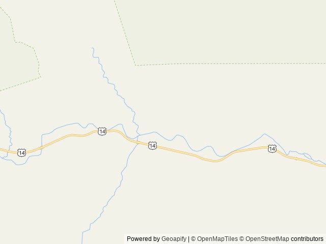 Map of Wapiti Campground location at Cody, WY, United States