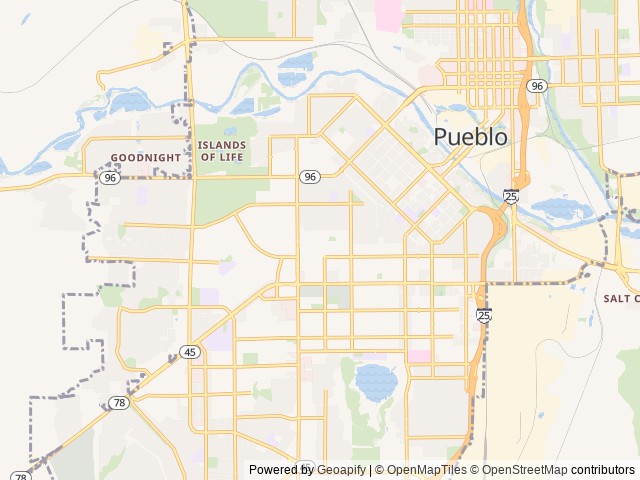 Map of Colorado State Fairgrounds location at Pueblo, CO, United States