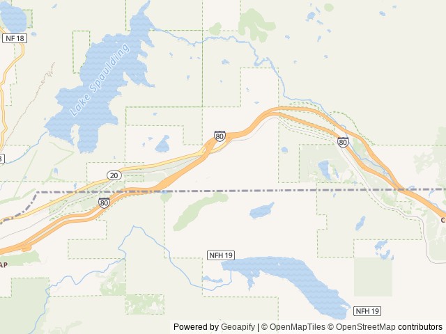 Map of Snowflower RV Resort location at Emigrant Gap, CA, United States