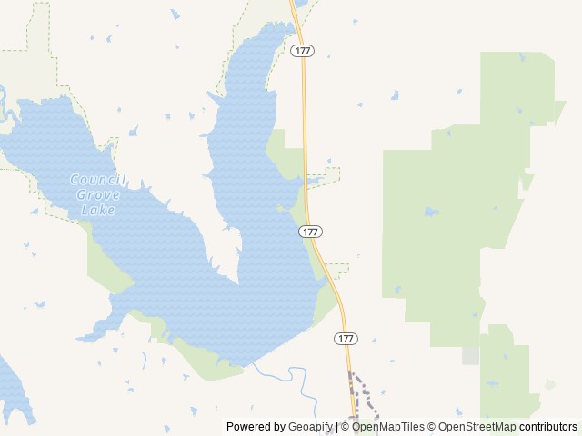 Map of Richey Cove location at Council Grove, KS, United States