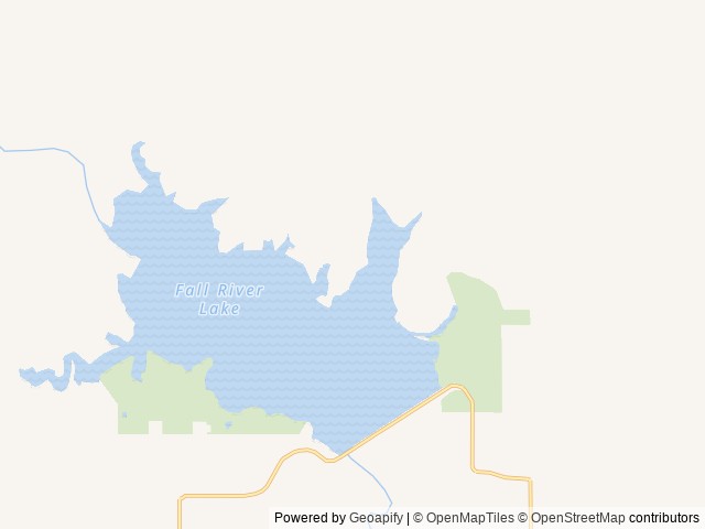 Map of Whitehall Bay location at Fall River, KS, United States