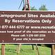 Campsite reservation sign