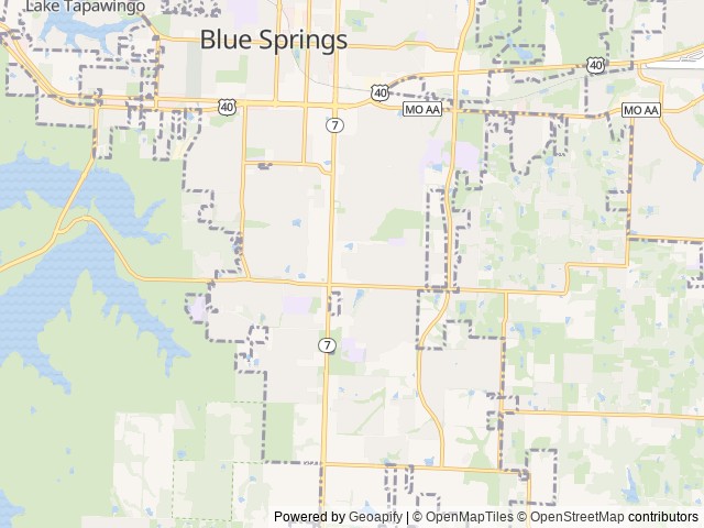 Map for World Cup Camping 20min from GEHA Field near Blue Springs, MO