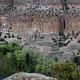 View into Frijoles Canyon with archeological sites 