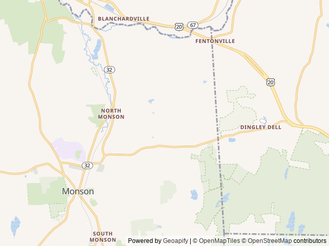 Map of Sunsetview Farm Camping Area location at Monson, MA, United States