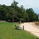 Philpott Lake's inviting sandy beach and swim area at Goose Point.