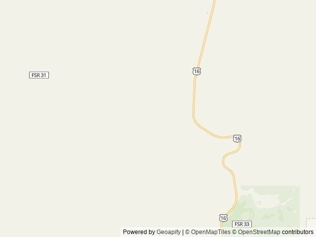Map of Pole Creek Cabin location at Buffalo, WY, United States