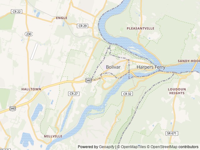 Map of Harpers Ferry / Civil War Battlefields KOA Holiday location at Harpers Ferry, WV, United States