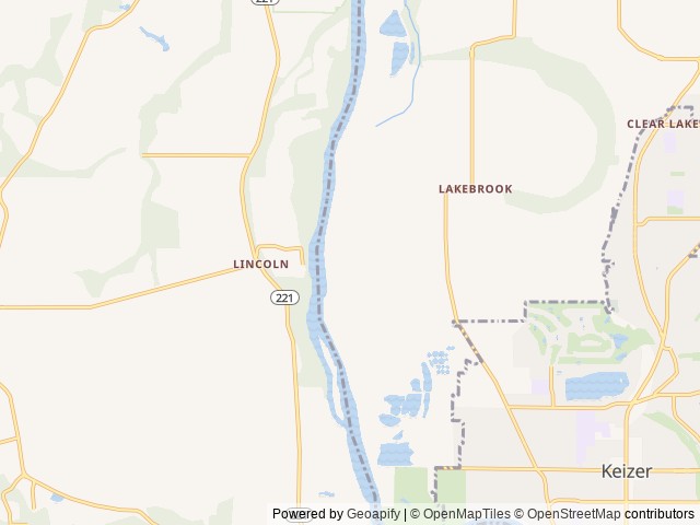 Map of Spong's Landing Park location at Keizer, OR, United States