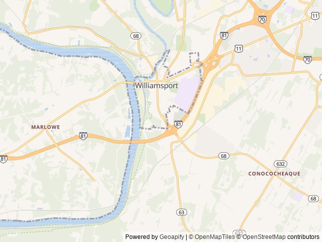 Map of Yogi Bear's Jellystone Park™ Camp-Resort: Williamsport location at Williamsport, MD, United States