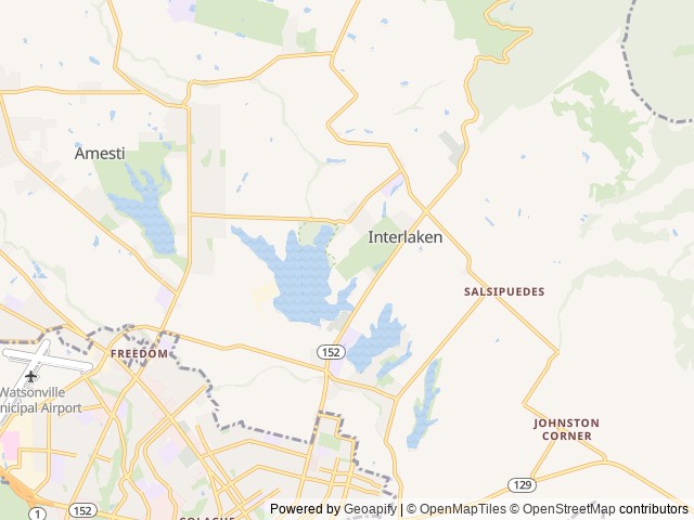 Map of Santa Cruz County Fairgrounds location at Watsonville, CA, United States