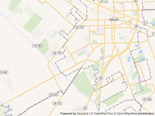 Map of Meadowlark RV Park location at Alvin, TX, United States