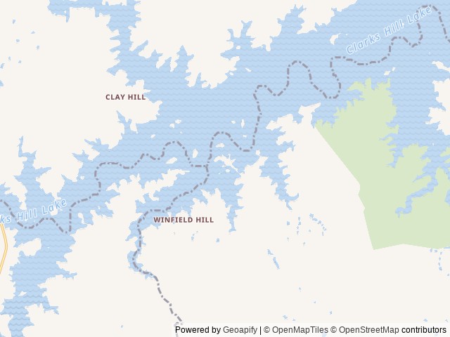 Map of Winfield location at Appling, GA, United States