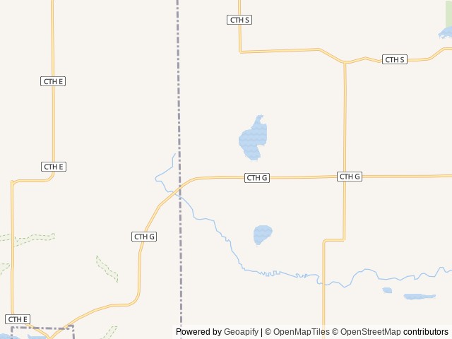 Map of Kinney Lake Campground location at Marion, WI, United States