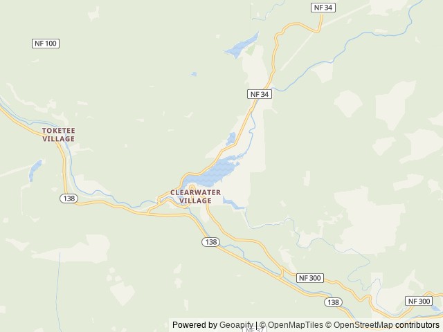Map of Toketee Lake Campground location at Idleyld Park, OR, United States