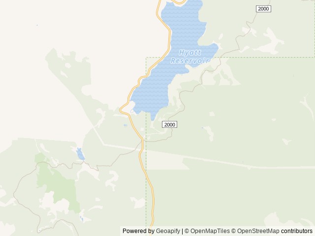 Map of Hyatt Lake Recreation Area location at Ashland, OR, United States