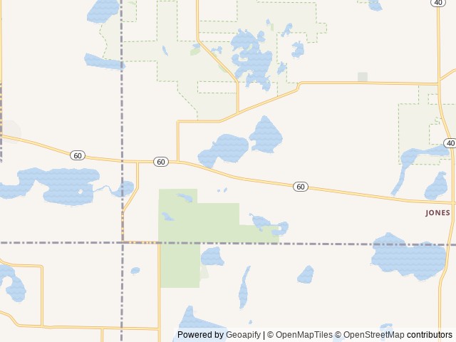 Map of Rogers Resort Inc location at Jones, MI, United States