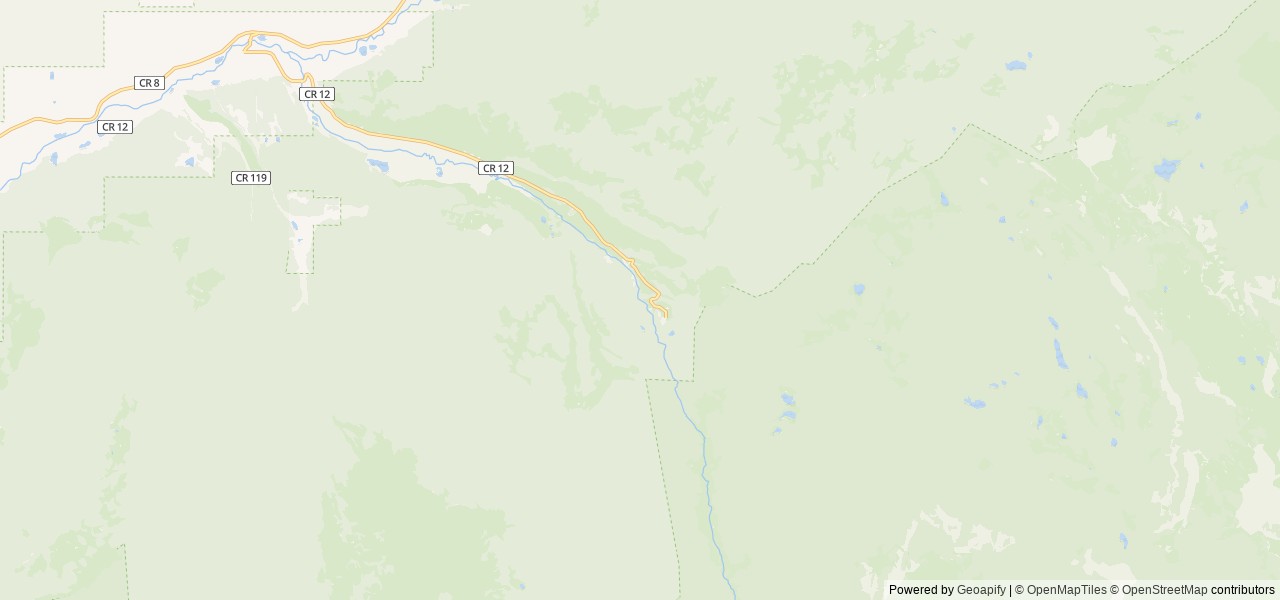Map of Marvine Campground location at Meeker, CO, United States
