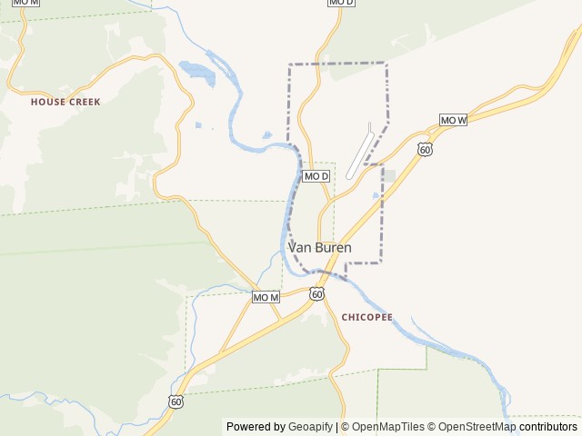 Map of Watercress location at Poplar Bluff, MO, United States