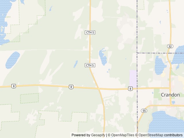 Map of Holly Wood Hill Campground & RV location at Crandon, WI, United States