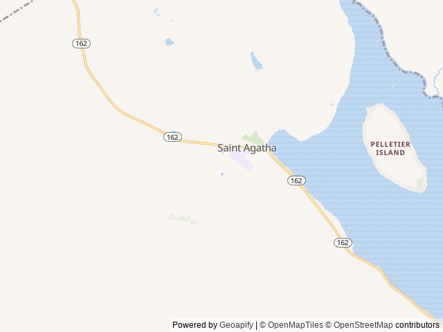 Map of Lakeview Camping Resort location at Saint Agatha, ME, United States