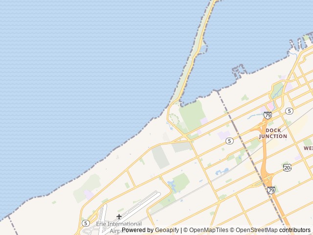 Map of Sara's Campground location at Erie, PA, United States