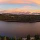 Aerial view of Lake Alpine and surrounding area