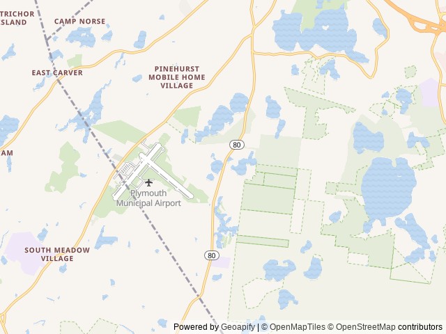 Map of Ellis-Haven Campground location at Plymouth, MA, United States